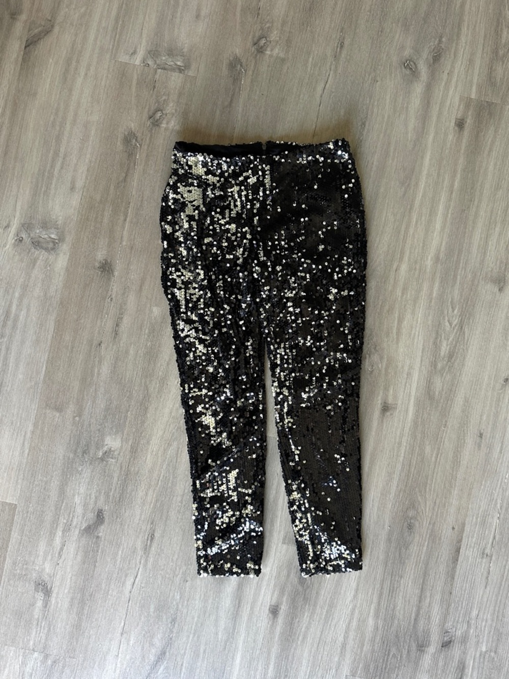 silence + noise Black & Silver Sequin Skinny Pants